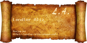 Lendler Aliz névjegykártya